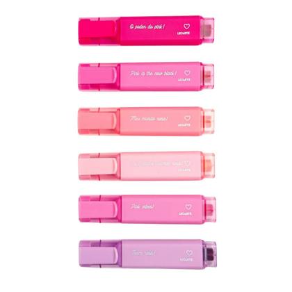 Imagem de Kit Marca Texto Soft Touch 6 Tons de Rosa Pink Vibes LeoArte