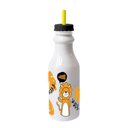 Imagem de Kit Marmita Retangular + Garrafa Canudo Leão