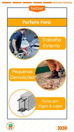 Imagem de Kit Martelete Perfurado 1,8J Vonder SDS-Plus Com Bateria 4Ah e Carregador Rompedor Furadeira