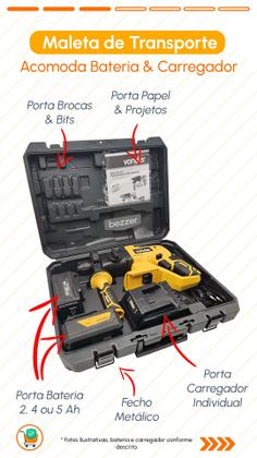 Imagem de Kit Martelete Perfurado 1,8J Vonder SDS-Plus Com Bateria 4Ah e Carregador Rompedor Furadeira