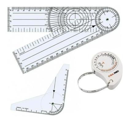 Imagem de Kit Martelo Neuro De Reflexo Babinski Trena Diapasão 256hz + Goniometro Pequeno E Goniometro Grande