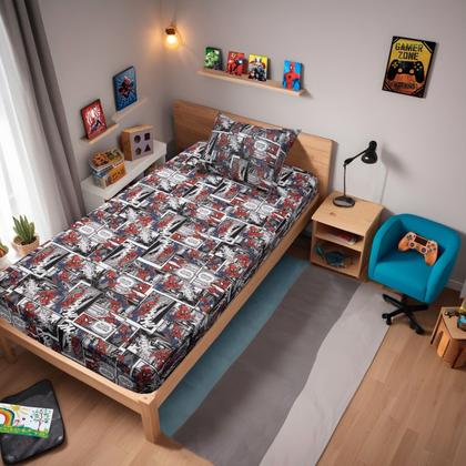 Imagem de Kit Marvel 2 Jogos Cama Homem Aranha + Vingadores Solteiro