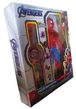 Imagem de Kit Marvel Homem Aranha Relógio Projetor + Boneco