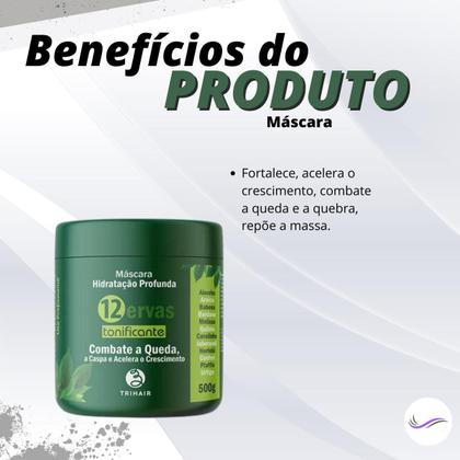 Imagem de Kit Máscara 500g + Loção 180ml Tonificante 12 Ervas Trihair