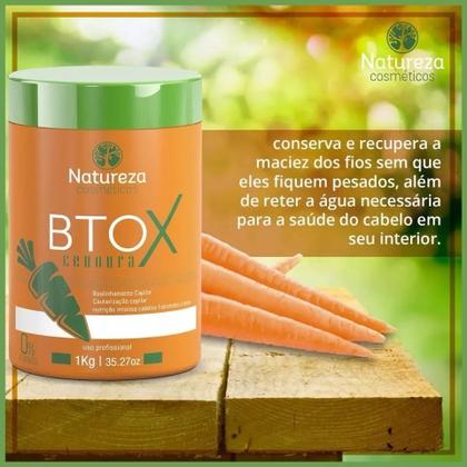 Imagem de Kit Máscara de Hidratação Melado De Cana + Botox de Cenoura Sem Formol NaturezaCosméticos