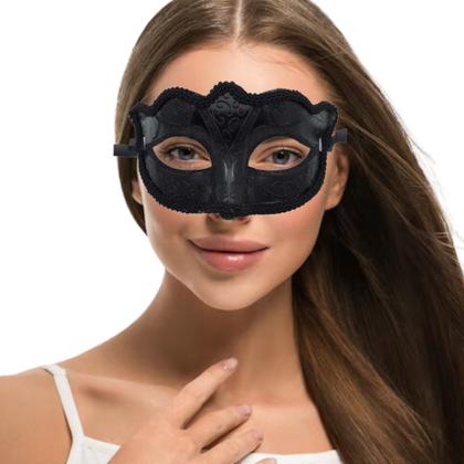 Imagem de Kit Máscara Fantasia Festa Baile Gala Masculino Feminino Preto M369