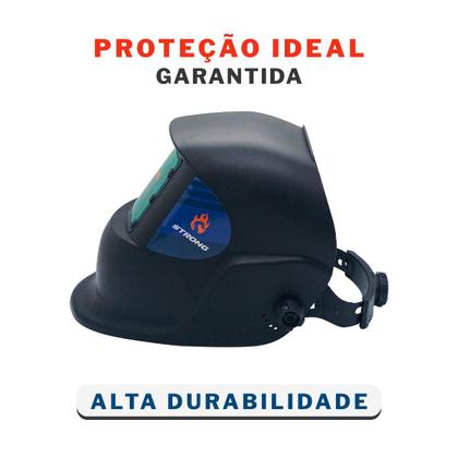 Imagem de Kit Máscara Solda Tonalidade Fixa DIN 11 Sem Regulagem + Óculos Soldador Escurecimento Automático
