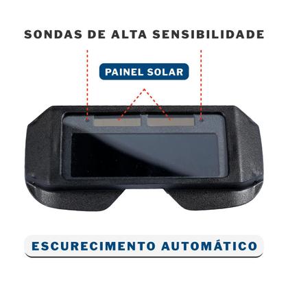 Imagem de Kit Máscara Solda Tonalidade Fixa DIN 11 Sem Regulagem + Óculos Soldador Escurecimento Automático