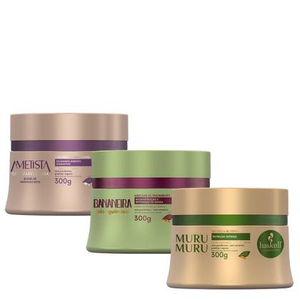 Imagem de Kit Máscaras Haskell Cronograma Capilar Cabelos Loiros 300g