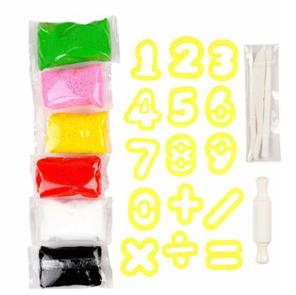 Imagem de Kit Massa EVA Numeros E Sinais Com Moldes E Ferramentas 60g - MAKE +