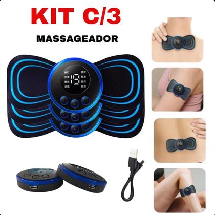 Imagem de Kit Massageador 3 Unidades USB: Conforto Muscular e Bem-Estar com Carregamento