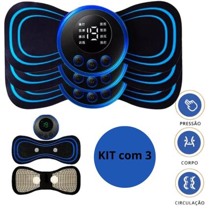 Imagem de KIT Massageador Eletrico Choque Ems Dor Coluna Pernas Pés Lombar -  3 unidades