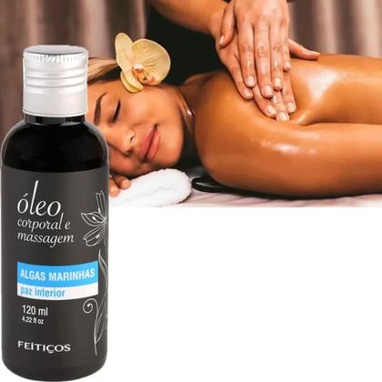 Imagem de Kit Massagem Corporal Relaxante Óleo Algas Marinhas e Pena