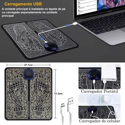Imagem de Kit Massagem Relax: Tapete Pés + Massageador Ems Relaxamento