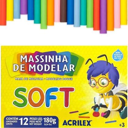 Imagem de Kit Massinha De Modelar 4 Caixas - Com 12 Cores 180 Soft Acrilex 3224