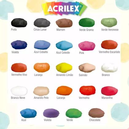 Imagem de Kit Massinha De Modelar Acrilex C/3 Massas Soft