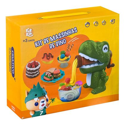 Imagem de Kit Massinha De Modelar Dinossauro Com Formas Acessórios Moldes Formato De Estrela Coração