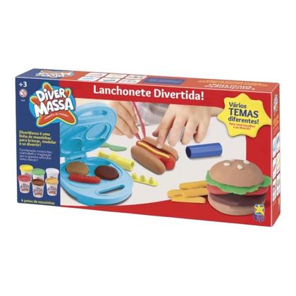 Imagem de kit Massinha Lanchonete Divertida Brinquedo Infantil Massa Modelar Colorida envio imediato