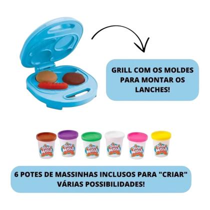 Imagem de kit Massinha Lanchonete Divertida Brinquedo Infantil Massa Modelar Colorida envio imediato