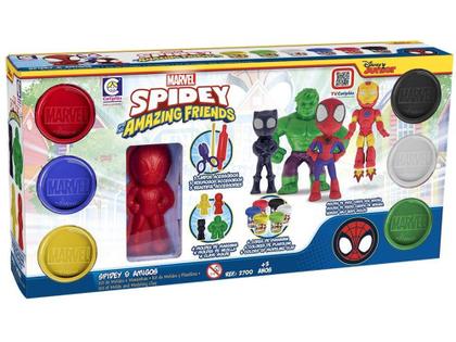 Imagem de Kit Massinha Marvel Spidey e Amigos Cotiplas - com 4 Moldes