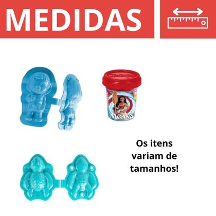 Imagem de Kit Massinha Moana E Amigos Disney Brinquedo Infantil Montessori Atóxica - Cotiplás