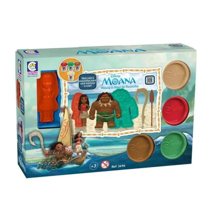 Imagem de Kit Massinha Moana E Maui C/ Acess. Montessori Disney Brinquedo Infantil - Cotiplás