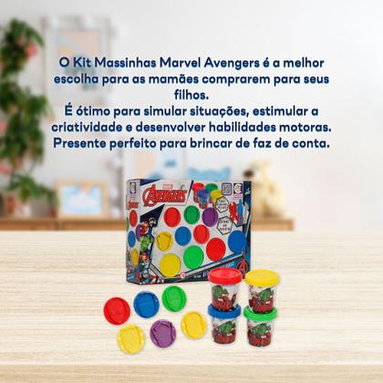 Imagem de Kit Massinha Modelar Carimbo Marvel Avengers 2698 Cotiplás