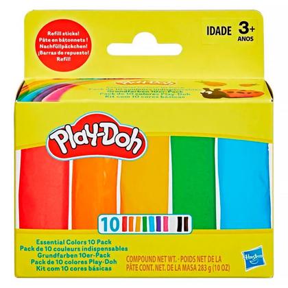 Imagem de Kit Massinha Play-Doh com 10 Cores Básicas 284g G1718 - Hasbro