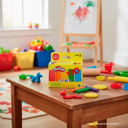 Imagem de Kit Massinha Play-Doh com 10 Cores Básicas 284g G1718 - Hasbro