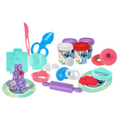 Imagem de Kit Massinha Stitch Disney Com 4 Massinhas + Acessórios De Confeitaria Para Crianças Brincarem De Fazer Doces - Cotiplás