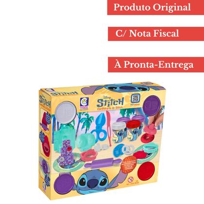 Imagem de Kit Massinha Stitch Disney Com 4 Massinhas + Acessórios De Confeitaria Para Crianças Brincarem De Fazer Doces - Cotiplás