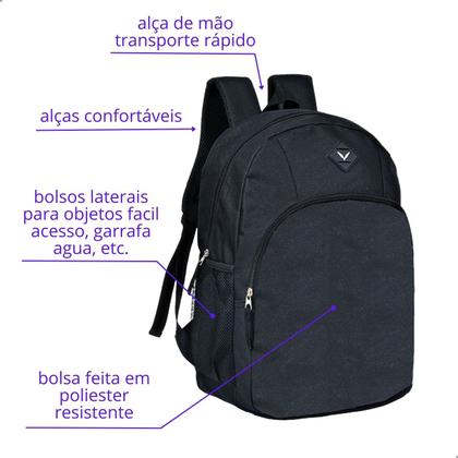 Imagem de Kit Material Escolar Masculino Mochila Caderno Estojo