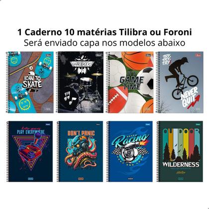 Imagem de Kit Material Escolar Mochila Caderno Estojo Completo - Preto