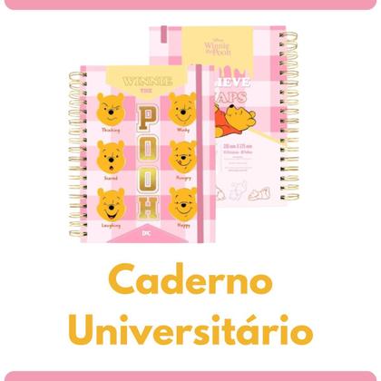 Imagem de Kit Material Escolar Ursinho Pooh com Estojo Grande 1 Caderno Smart Universitário e Refil de Folhas