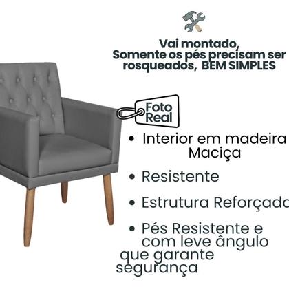 Imagem de Kit material sintético Namoradeira com Poltrona Capitone para Sala de Estar Recepção ambiente pequeno