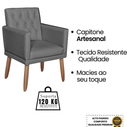 Imagem de Kit material sintético Namoradeira com Poltrona Capitone para Sala de Estar Recepção ambiente pequeno