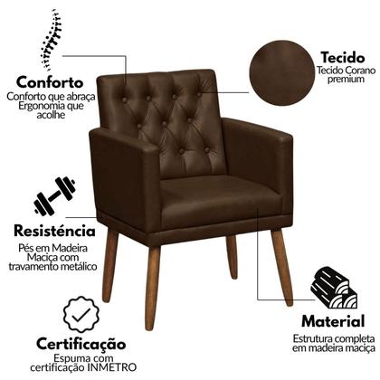 Imagem de Kit material sintético Sofá 1 Namoradeira 2 Poltronas com Puff Capitone para recepção clinica 4 lugares resistente para sala pequena