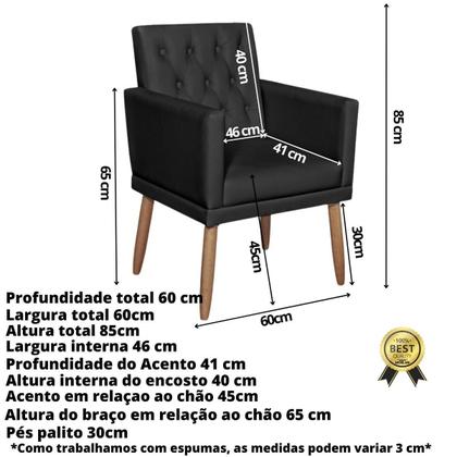 Imagem de Kit material sintético Sofá 1 Namoradeira 2 Poltronas com Puff Capitone para Sala de Estar clinica 4 lugares resistente para sala pequena
