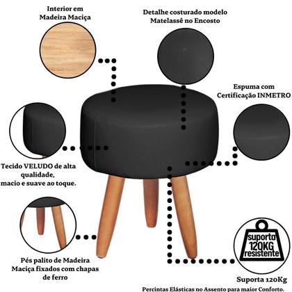 Imagem de Kit material sintético Sofá 1 Namoradeira 2 Poltronas com Puff Capitone para Sala de Estar clinica 4 lugares resistente para sala pequena