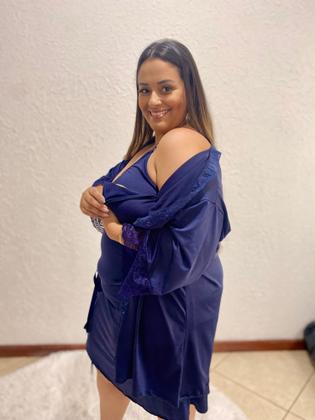 Imagem de Kit Maternidade Plus Size Camisola Amamentação + Robe até o tamanho 58