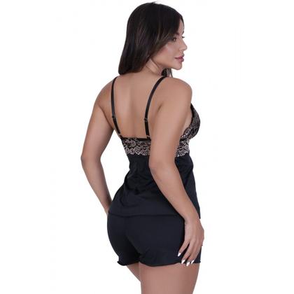 Imagem de Kit Maternidade Sofia Bicolor - Robe, Camisola e Short doll