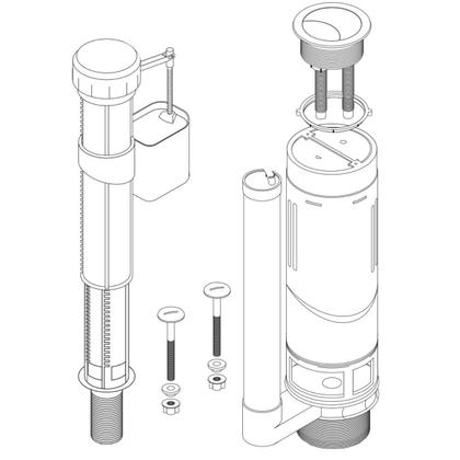 Imagem de Kit Mecanismo Completo Com Botão de Descarga Dupla Universal Caixa Acoplada