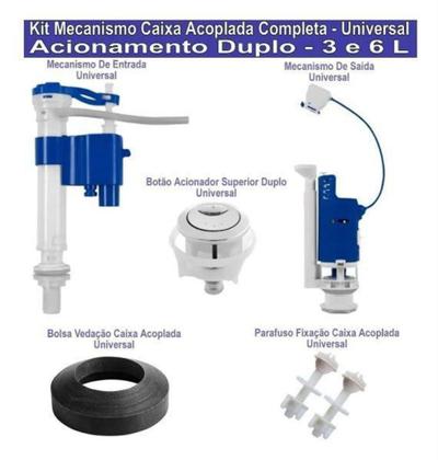 Imagem de kit Mecanismo para caixa acoplada completo universal Astra