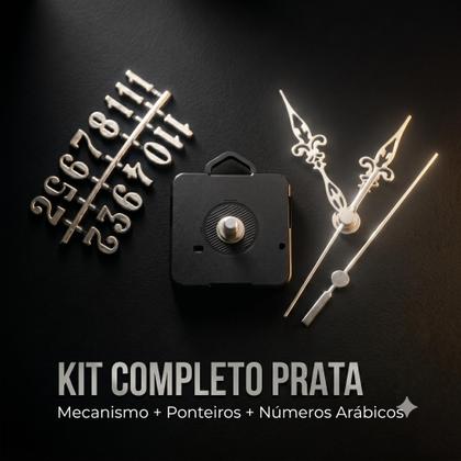 Imagem de Kit Mecanismo Relógio 13mm Números Arábicos Ponteiros 5 Unid