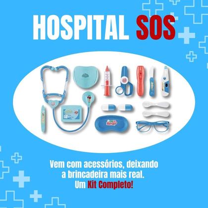 Imagem de Kit Médico Infantil Completo Maleta Sos Brinquedo Educativo