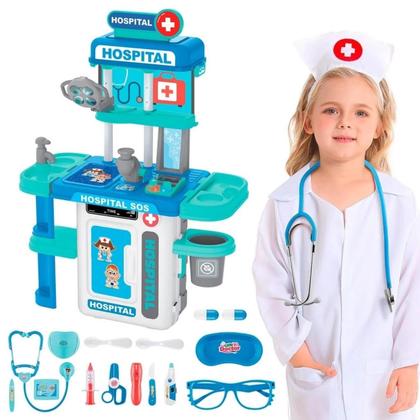 Imagem de Kit Médico Infantil Completo Maleta Sos Brinquedo Educativo