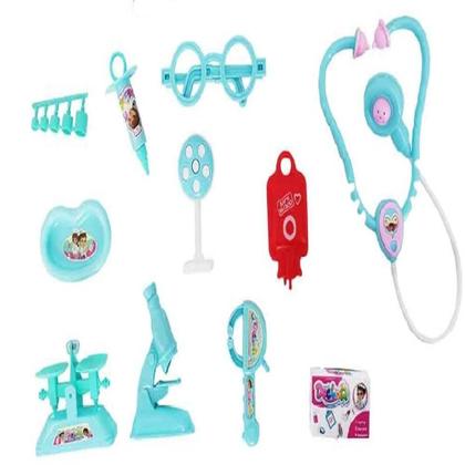 Imagem de Kit medico infantil doutor enfermagem completo 10 peças brinquedo estilo profissional