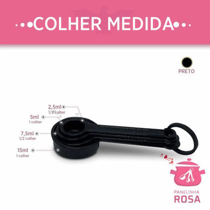 Imagem de Kit Medida 9 Peças Jarra 1L (Preto) Xicara Preto Colher Preto Apto ao Micro Ondas Panelinha Rosa