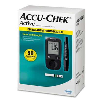 Imagem de Kit Medidor de Glicemia Accu-Chek Active Roche com 50 Tiras