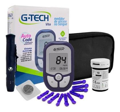 Imagem de Kit Medidor De Glicose G-tech Vita Auto Code Diabetes